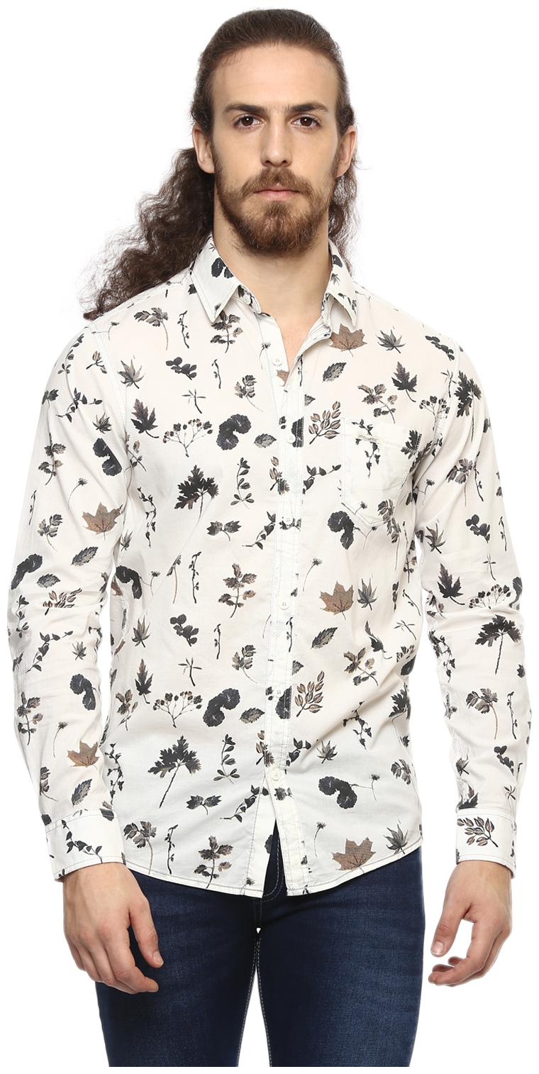 

Mufti Men White Printed Slim Fit Casual Shirt