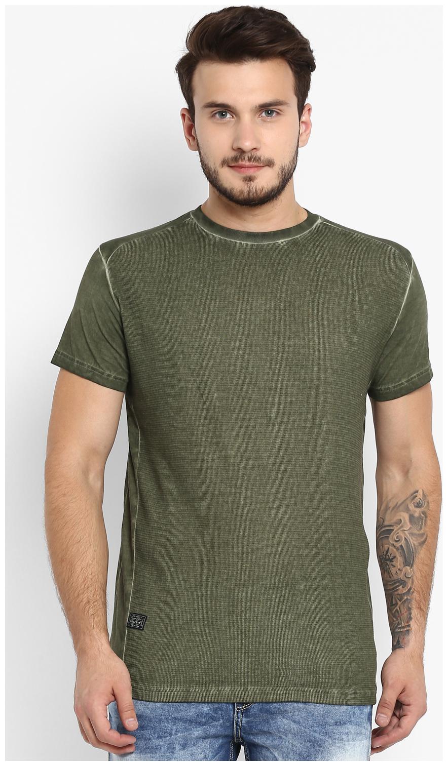 

Mufti Men Green Slim fit Cotton Round neck T-Shirt - Pack Of 1