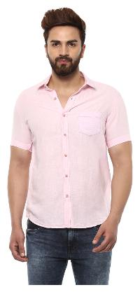 

Mufti Men Pink Solid Slim Fit Casual Shirt