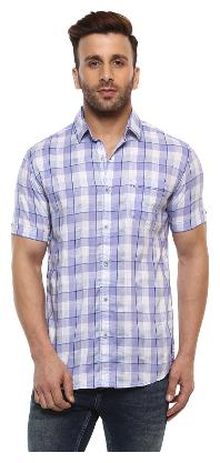 

Mufti Men Blue Plaid Slim Fit Casual Shirt