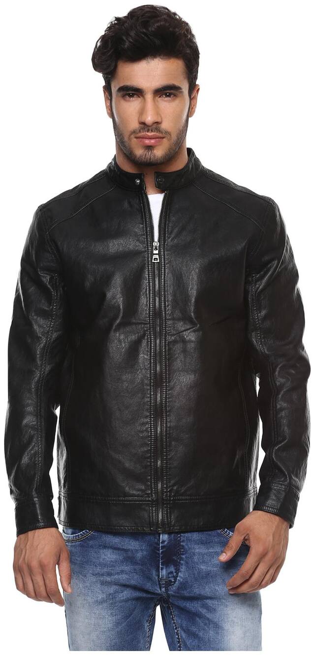 Mufti Mens Rayon Black Regular Fit Jackets