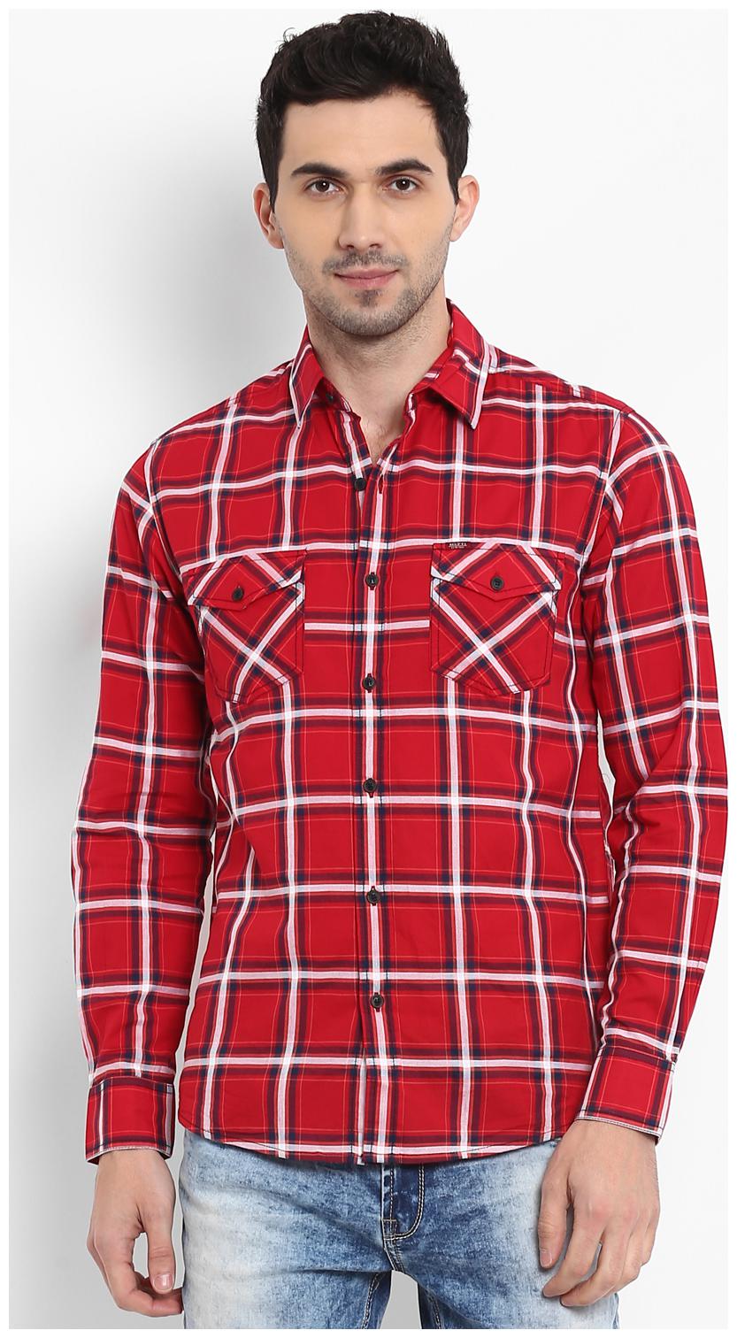 

Mufti Men Red Checked Slim Fit Casual Shirt
