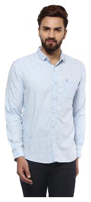 

Mufti Men Blue Polka Dots Slim Fit Casual Shirt
