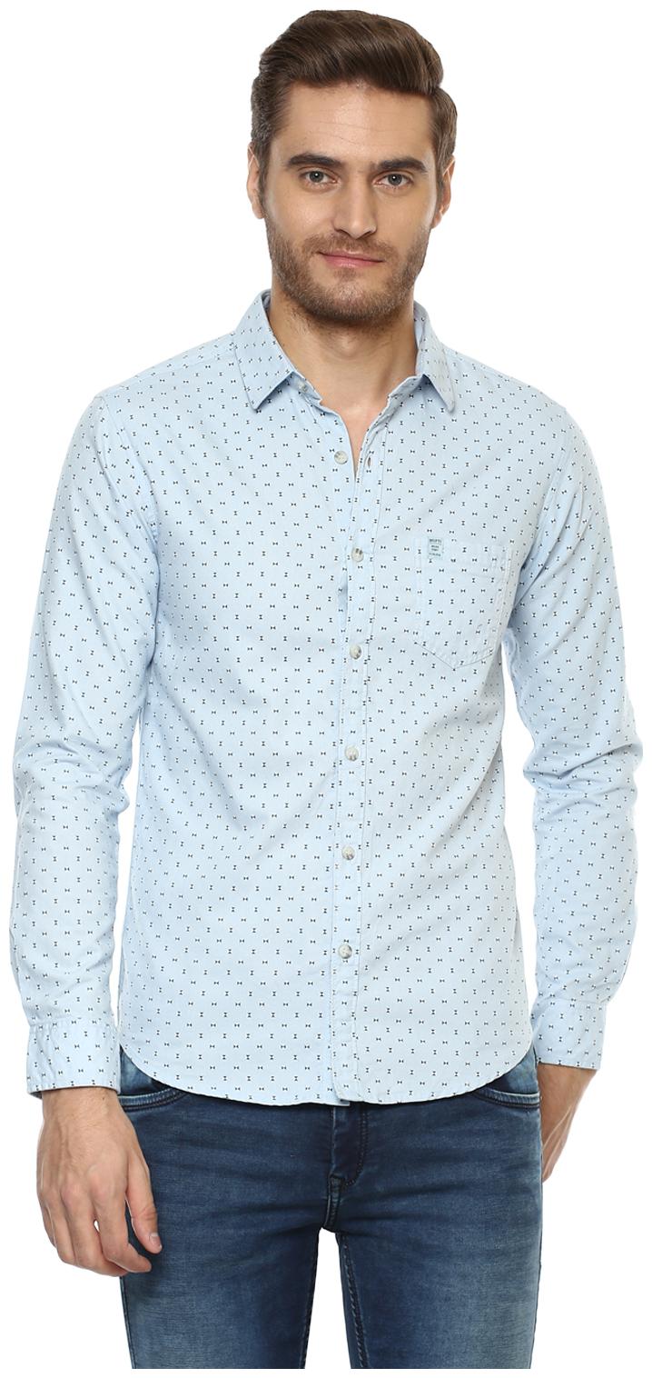

Mufti Men Blue Printed Slim Fit Casual Shirt
