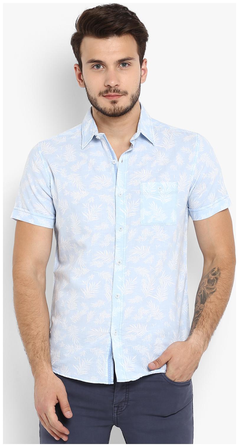 

Mufti Men Blue Printed Slim Fit Casual Shirt
