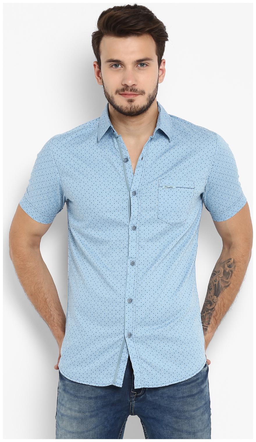 

Mufti Men Blue Printed Slim Fit Casual Shirt