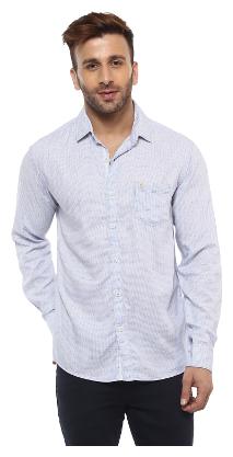 

Mufti Men Blue Checked Regular Fit Casual Shirt