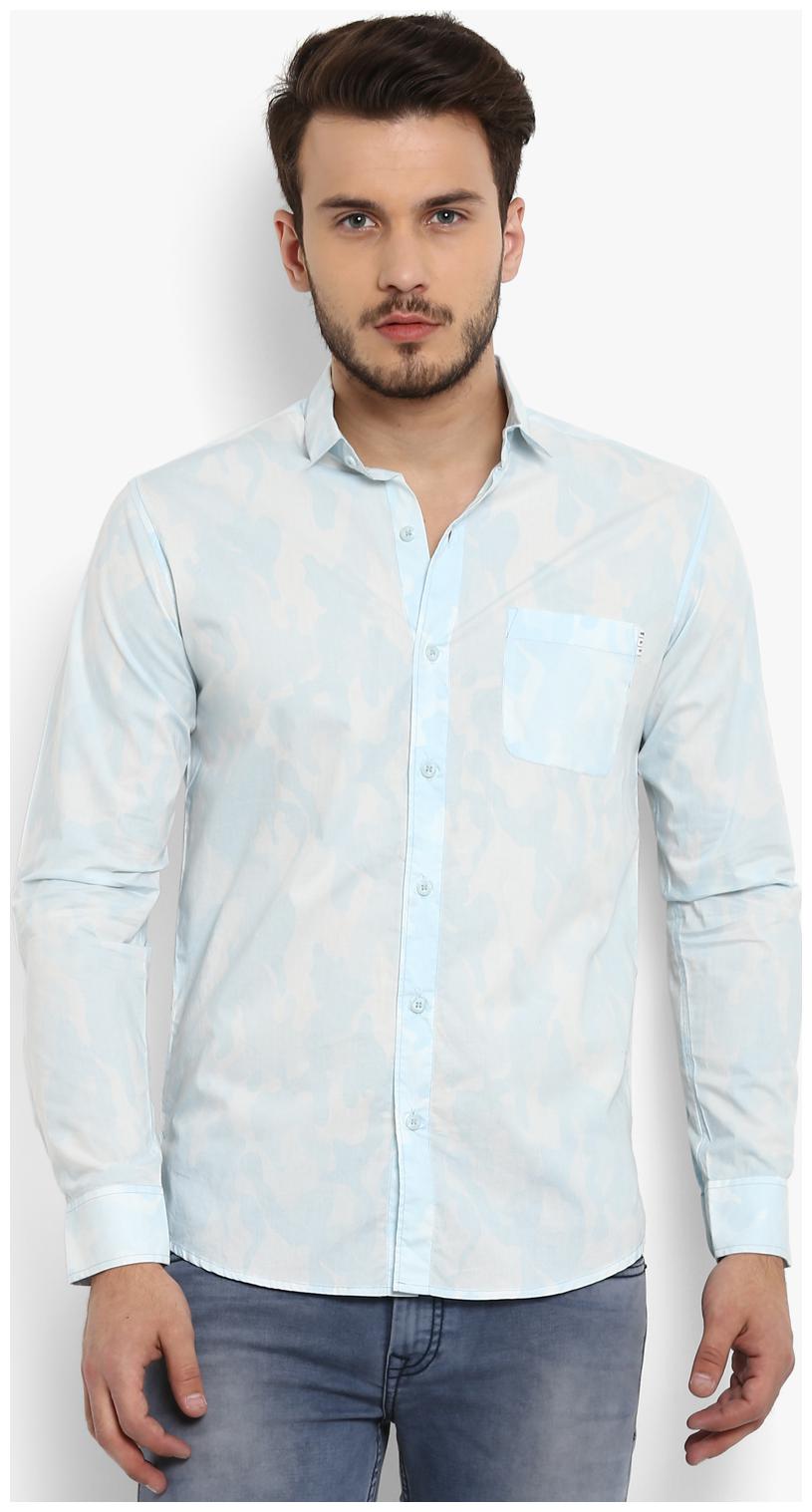 

Mufti Men Blue Printed Slim Fit Casual Shirt