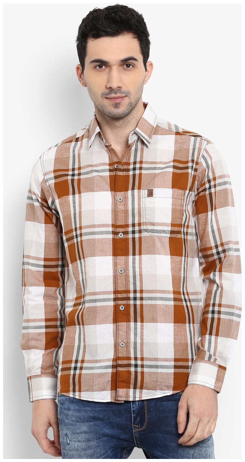 

Mufti Men White Checked Slim Fit Casual Shirt