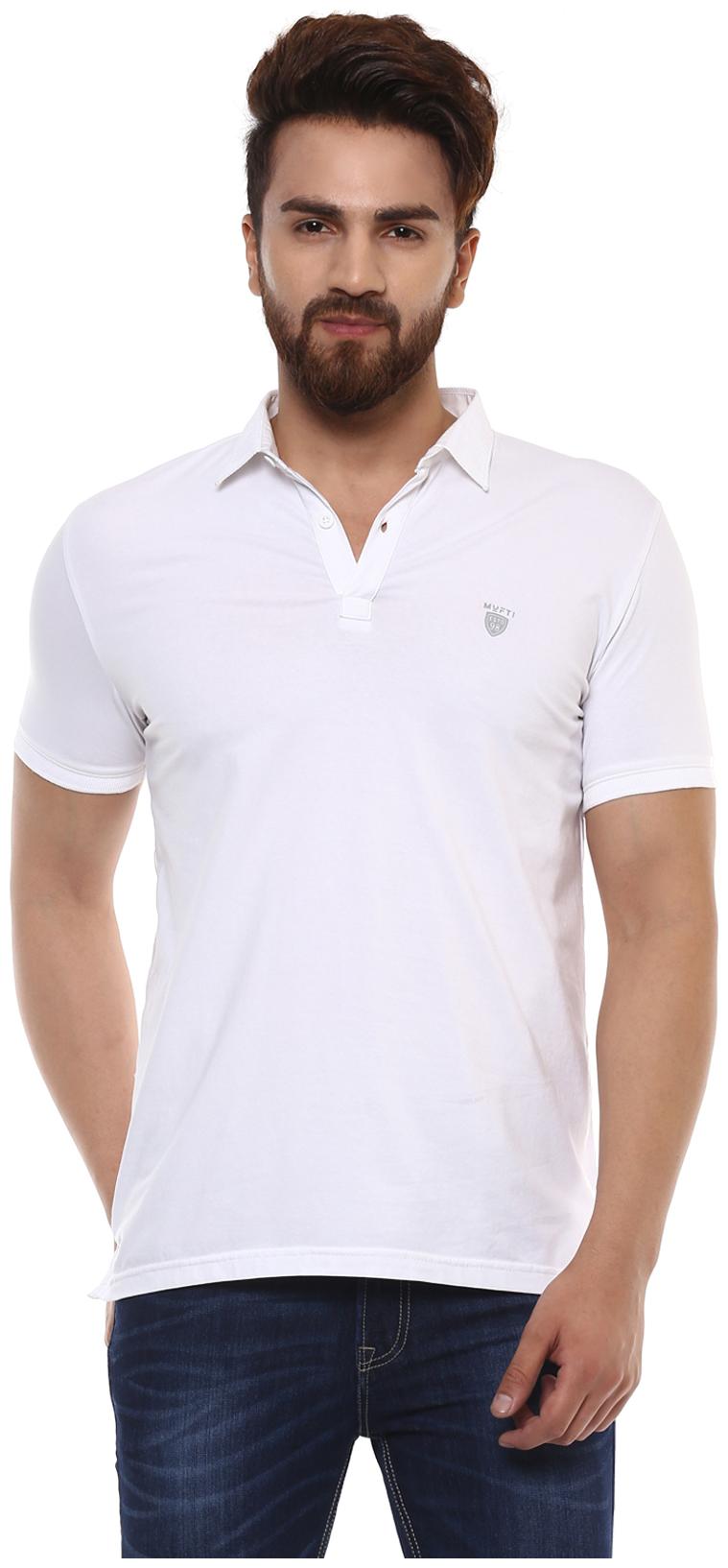 

Mufti Men White Slim fit Cotton Polo collar T-Shirt - Pack Of 1