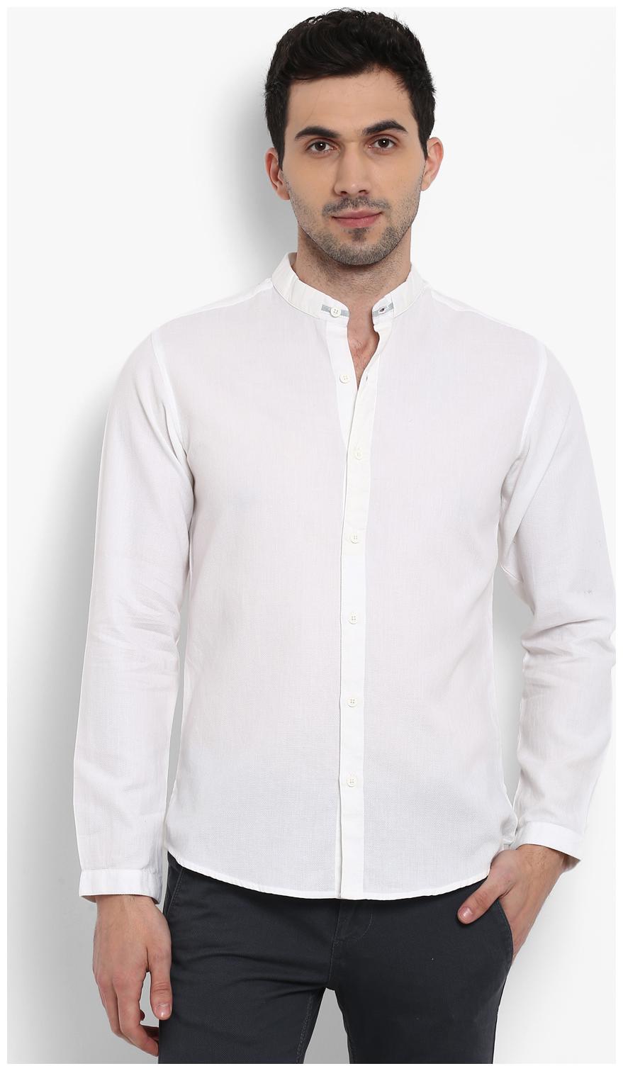 

Mufti Men White Solid Slim Fit Casual Shirt