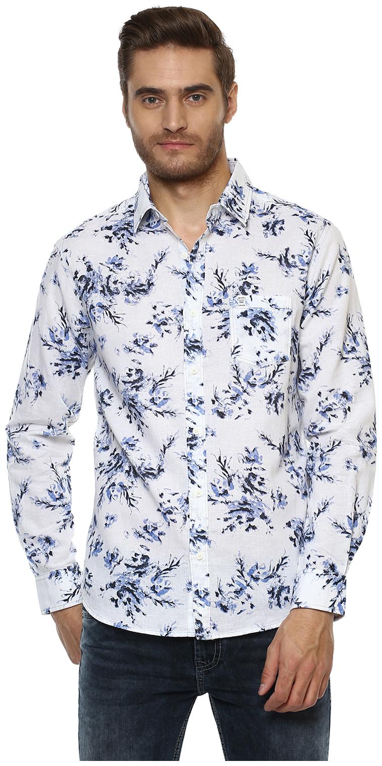 

Mufti Men White Printed Slim Fit Casual Shirt