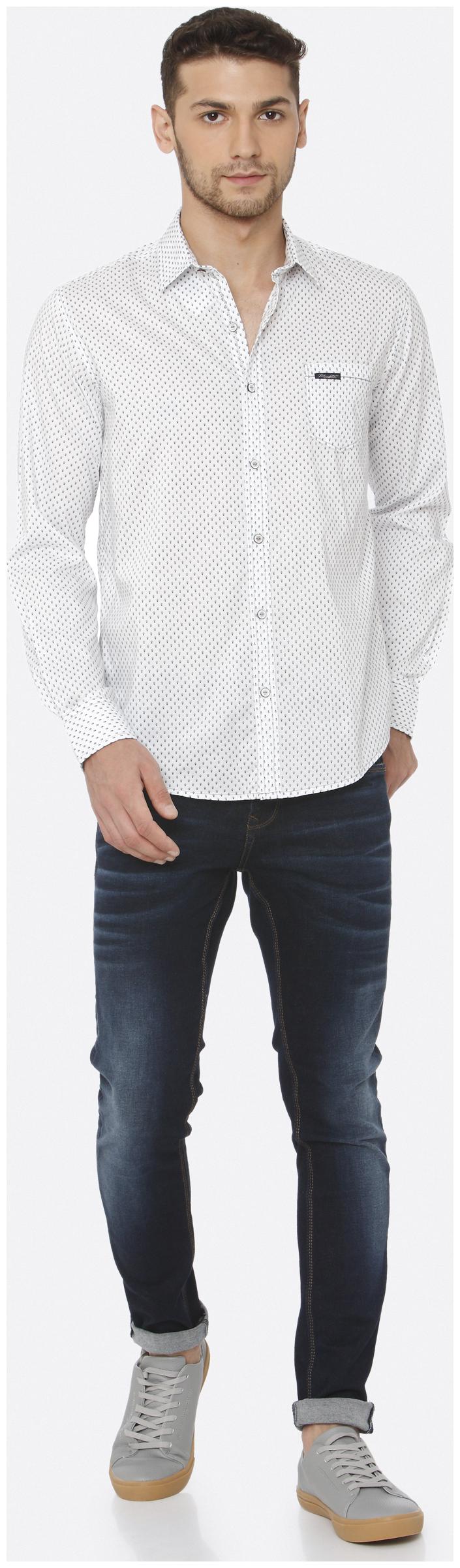 

Mufti Men White Printed Slim Fit Casual Shirt