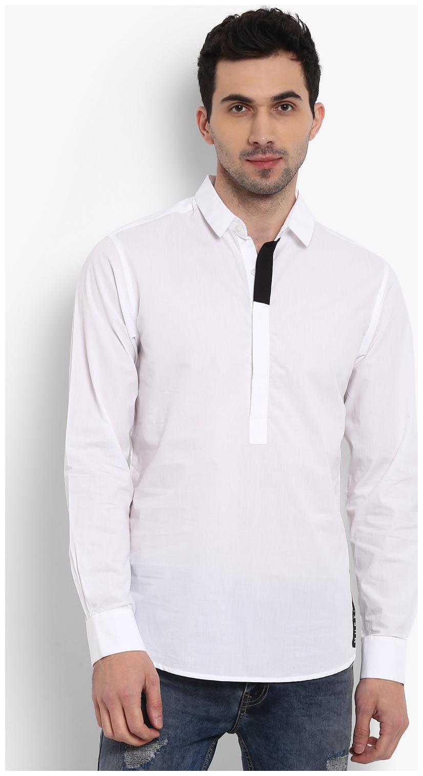 

Mufti Men White Solid Slim Fit Casual Shirt