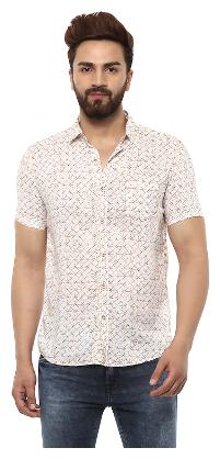 

Mufti Men Beige Floral Slim Fit Casual Shirt