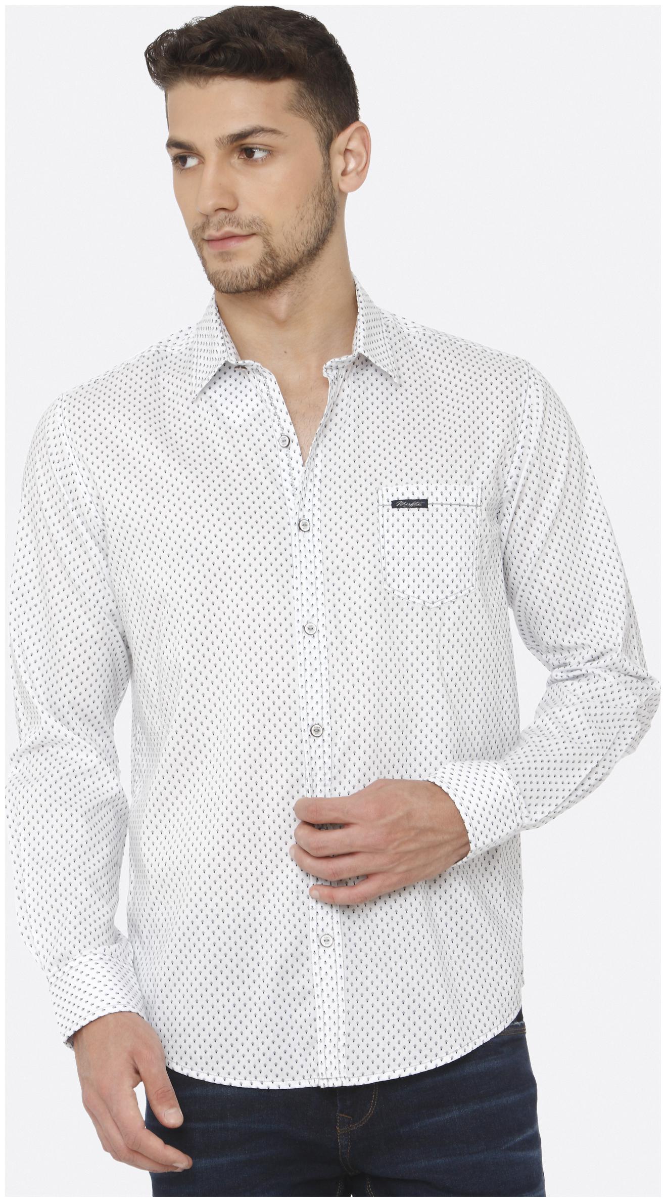 

Mufti Men White Printed Slim Fit Casual Shirt