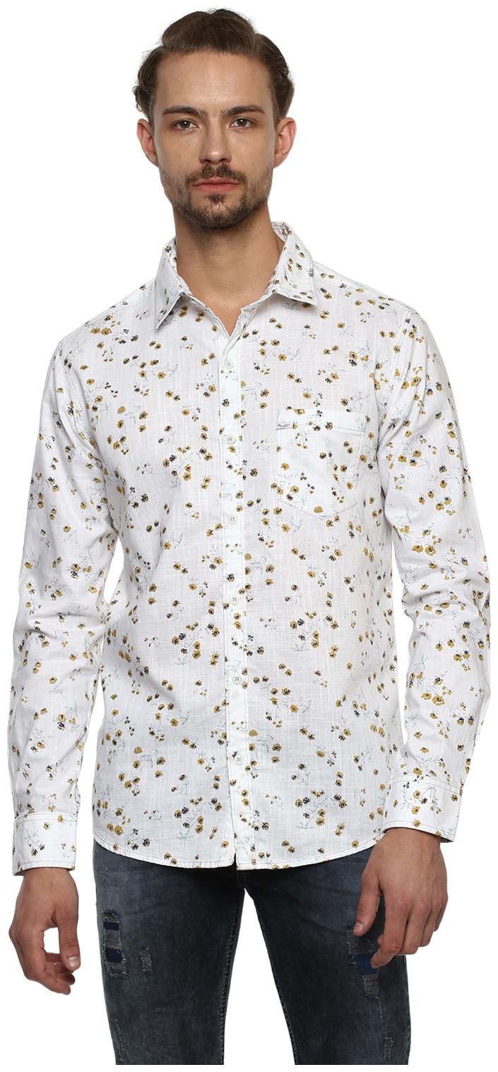 

Mufti Men White Printed Slim Fit Casual Shirt