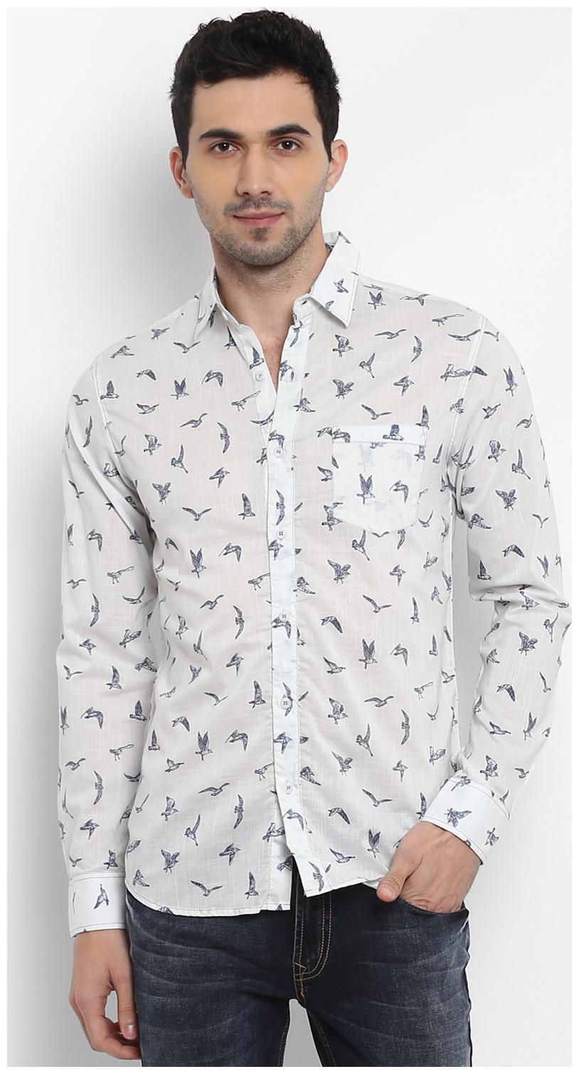 

Mufti Men White Printed Slim Fit Casual Shirt