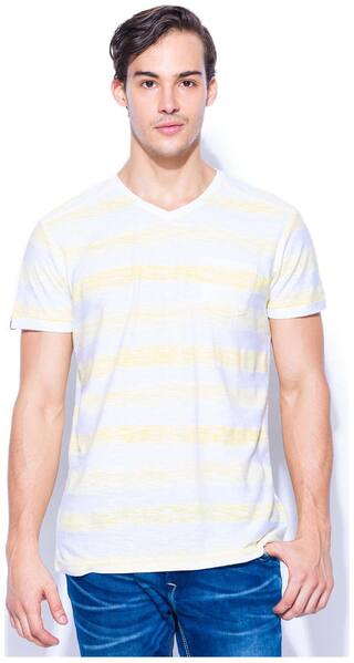 Mufti Men Multi Slim fit Cotton V Neck T-Shirt