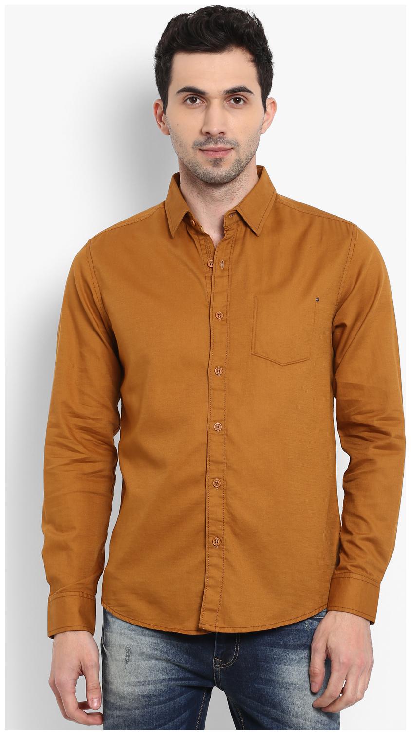 

Mufti Men Yellow Solid Slim Fit Casual Shirt