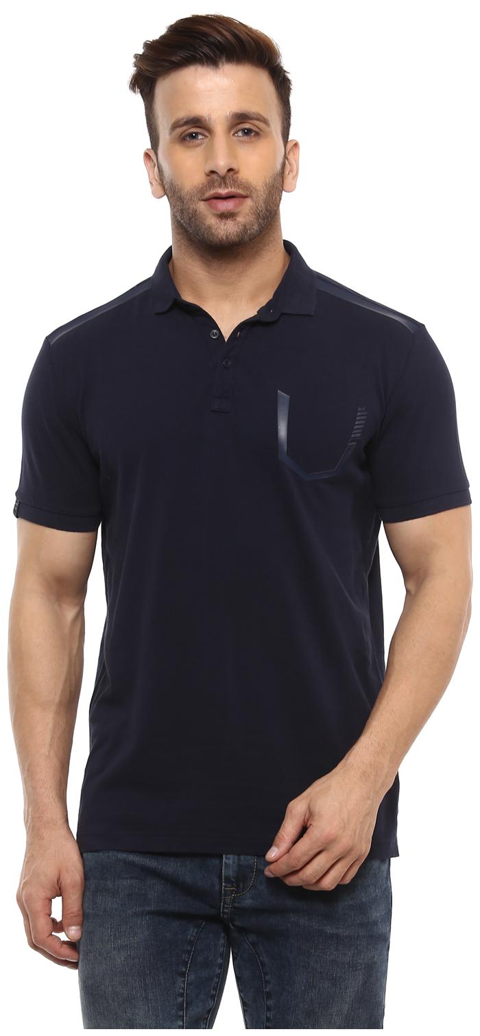 

Mufti Men Blue Slim fit Cotton Polo collar T-Shirt - Pack Of 1