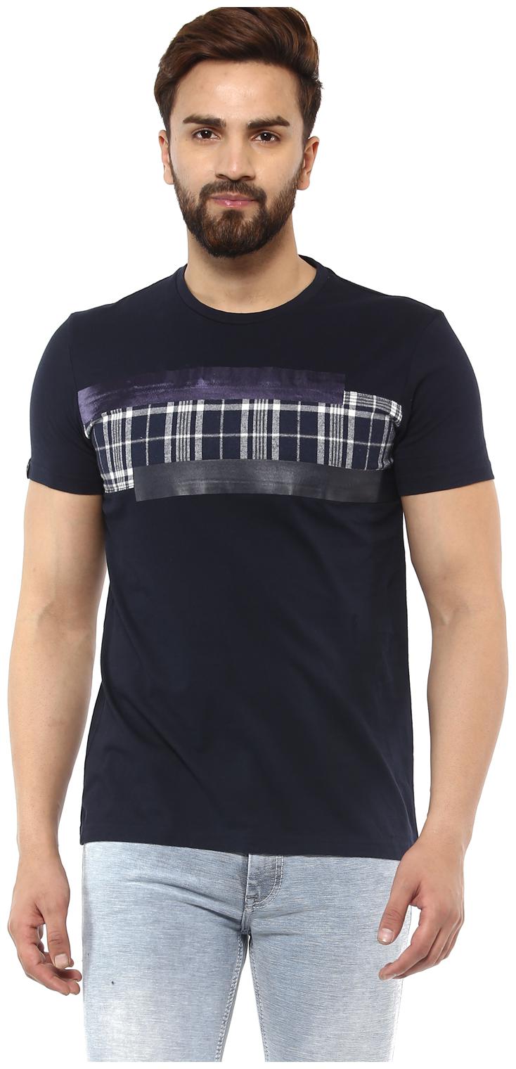 

Mufti Men Blue Slim fit Cotton Round neck T-Shirt - Pack Of 1