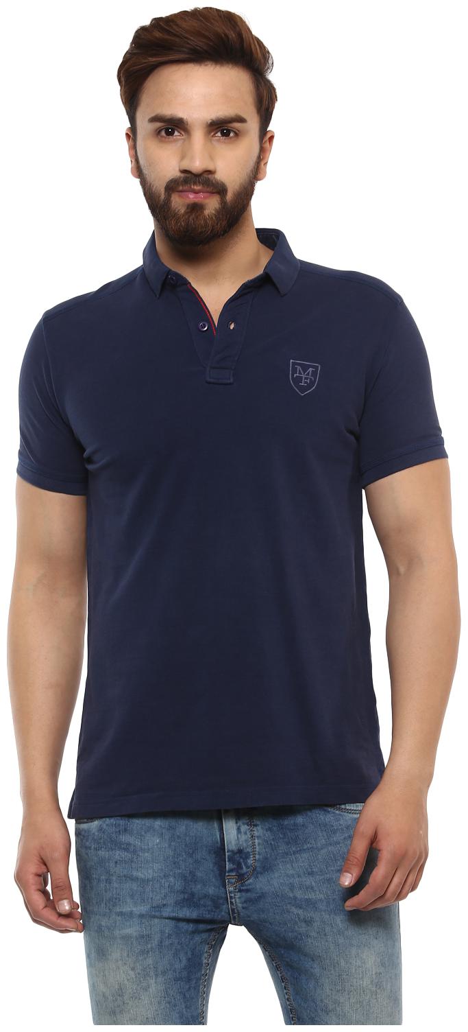 

Mufti Men Blue Slim fit Cotton Polo collar T-Shirt - Pack Of 1