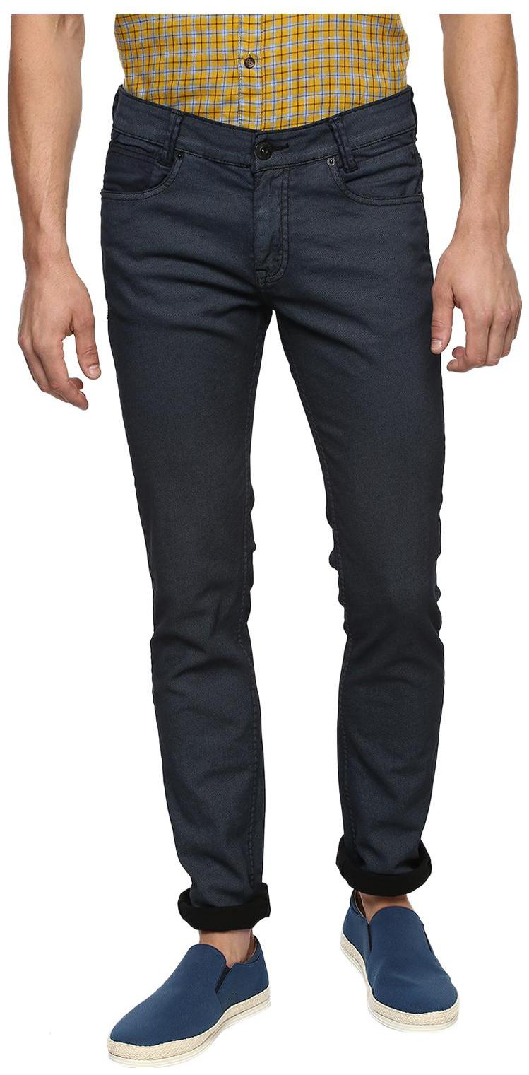 

Mufti Men Blue Solid Slim fit Regular trousers