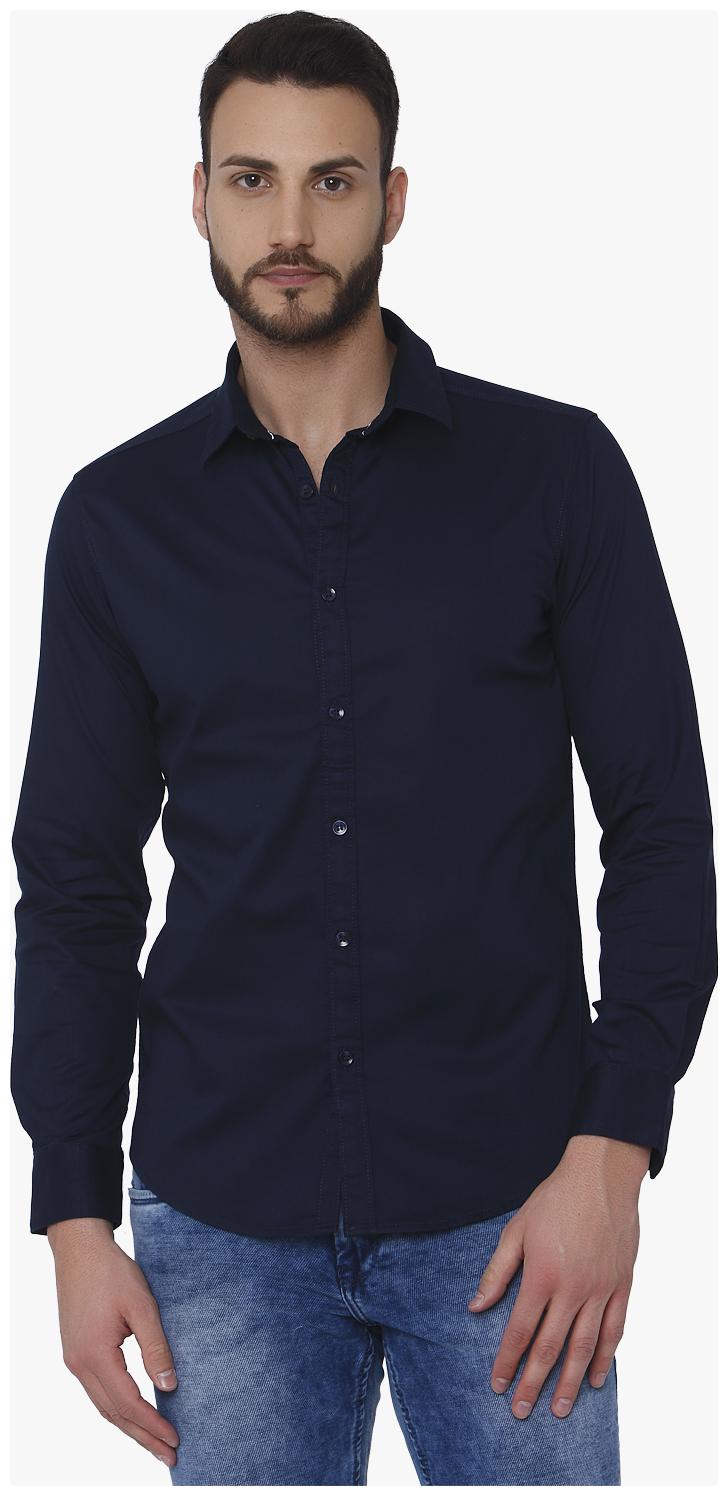 

Mufti Men Blue Solid Slim Fit Casual Shirt