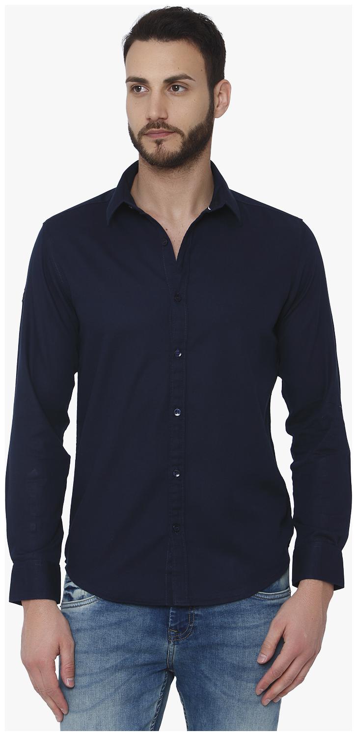 

Mufti Men Blue Solid Slim Fit Casual Shirt