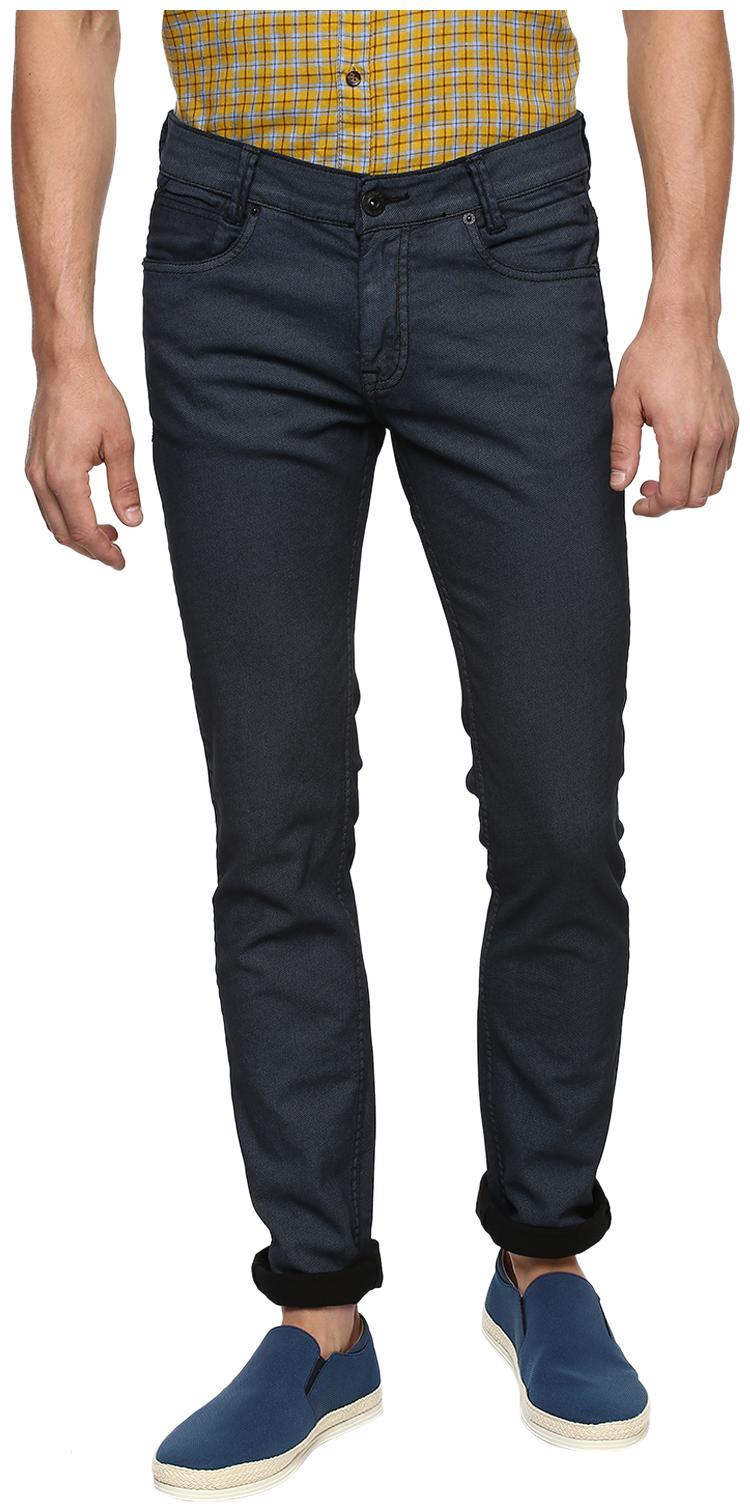 

Mufti Men Blue Solid Slim fit Regular trousers