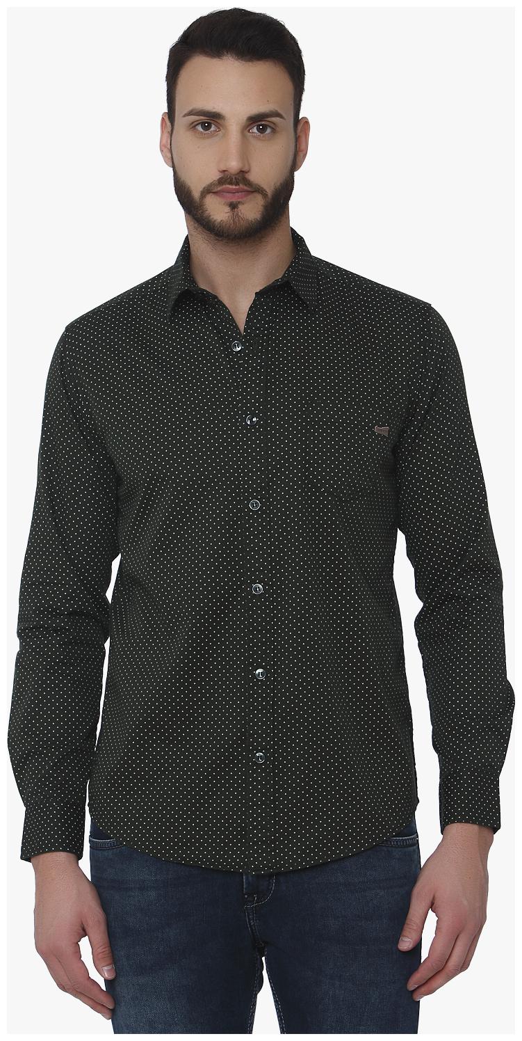 

Mufti Men Green Polka Dots Slim Fit Casual Shirt