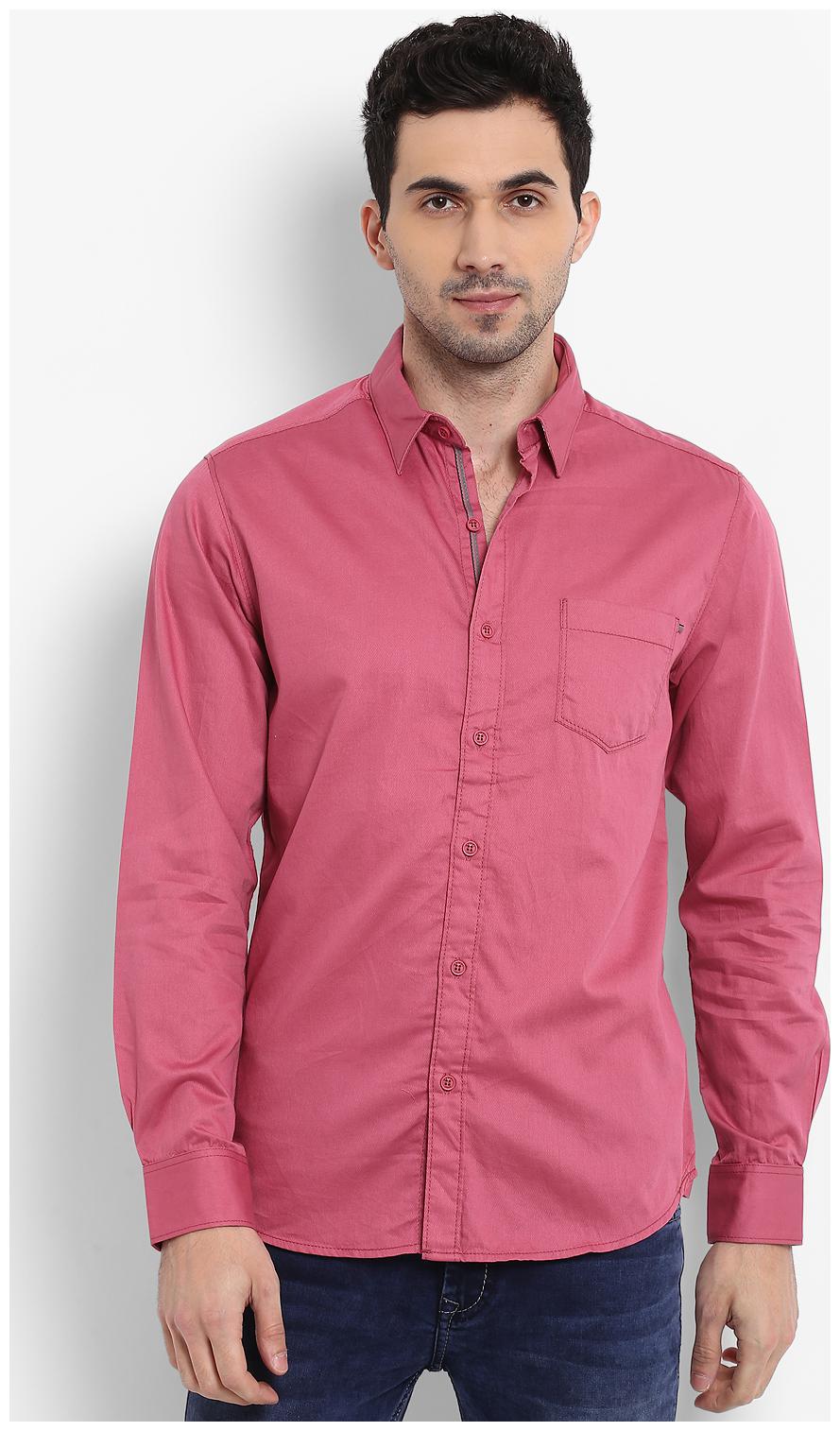 

Mufti Men Pink Solid Slim Fit Casual Shirt