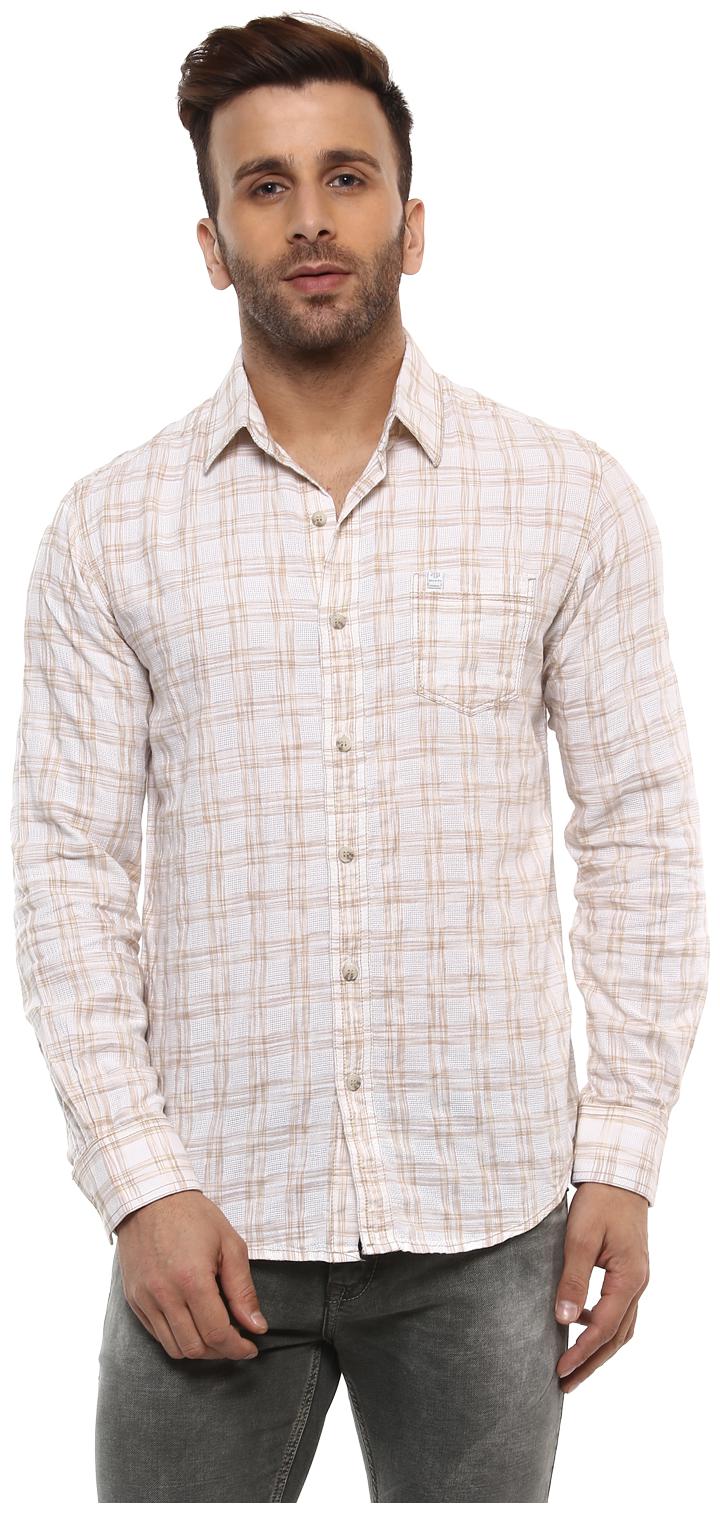 

Mufti Men Pink Checked Slim Fit Casual Shirt
