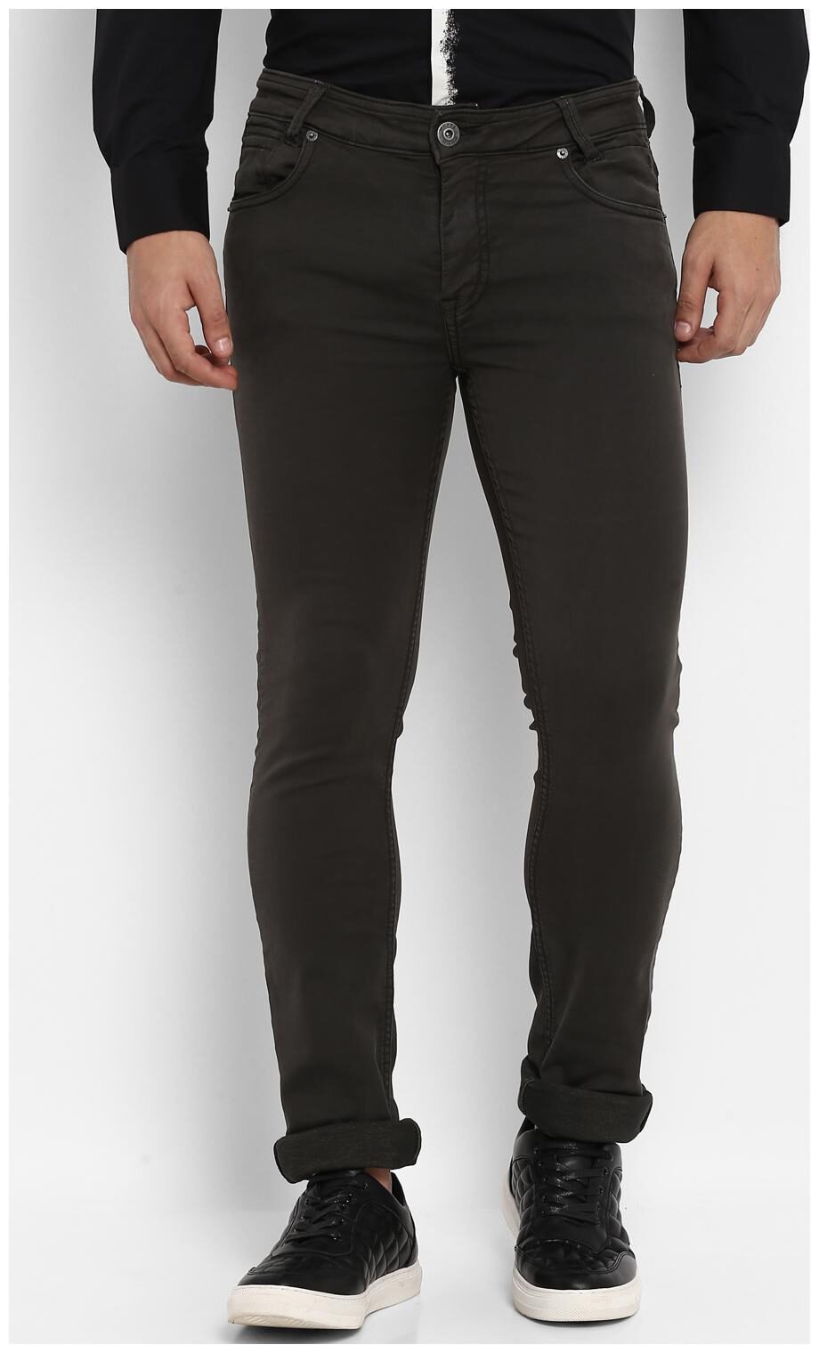 

Mufti Poly Cotton Olive Super Slim Cotton Trouser