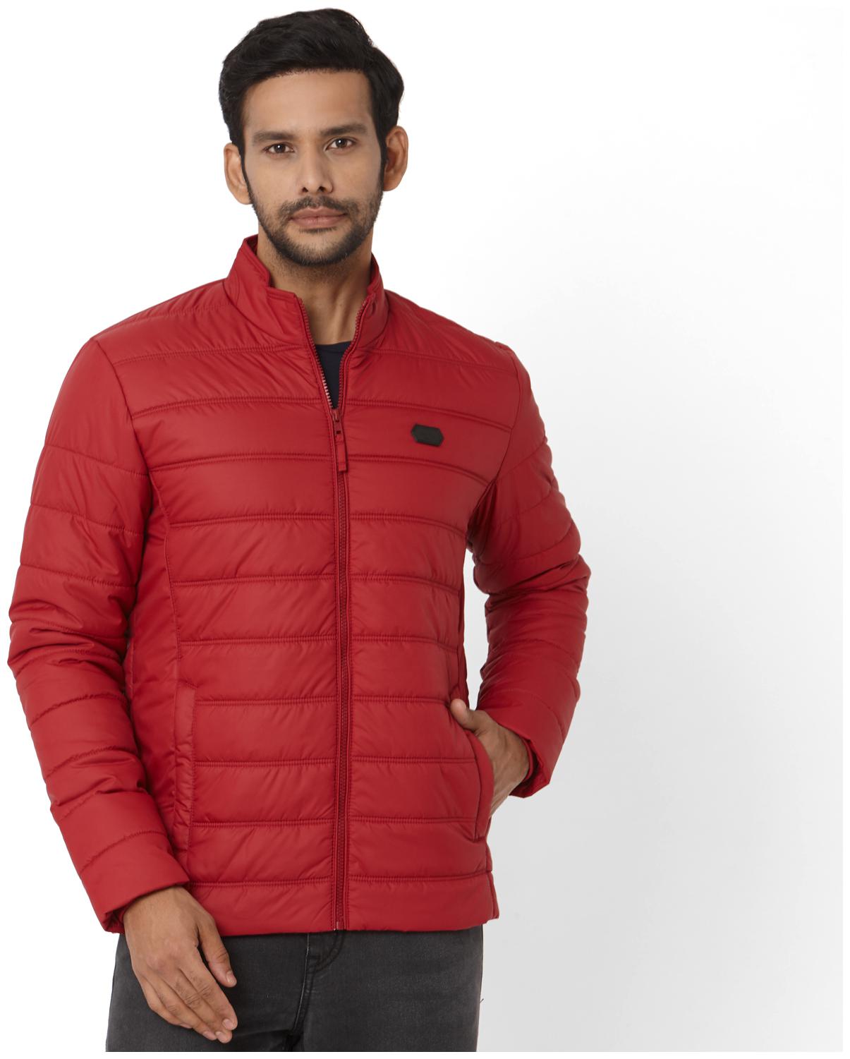 

Mufti Men Maroon Solid Quilted jacket