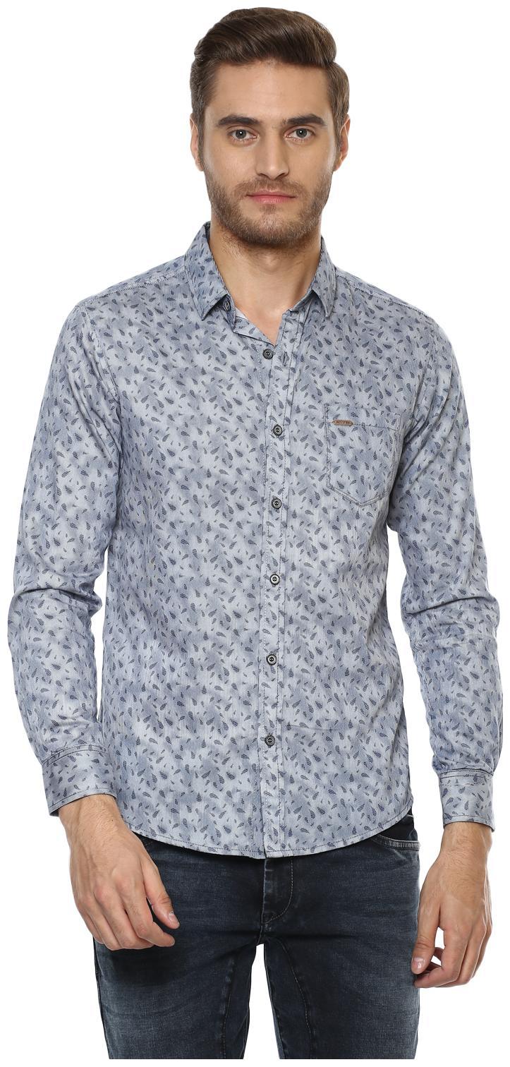 

Mufti Men Grey Printed Slim Fit Casual Shirt