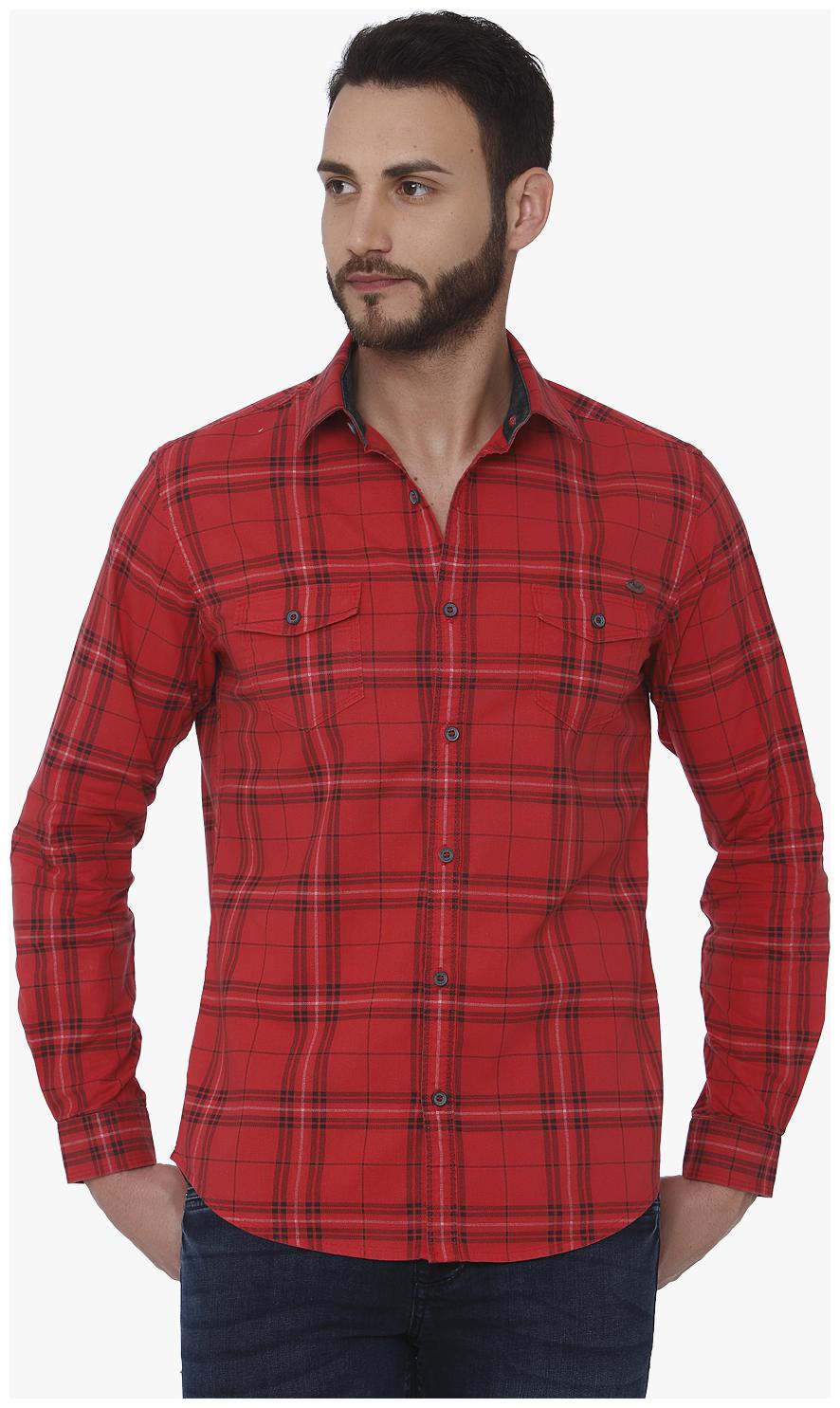

Mufti Men Red Checked Slim Fit Casual Shirt