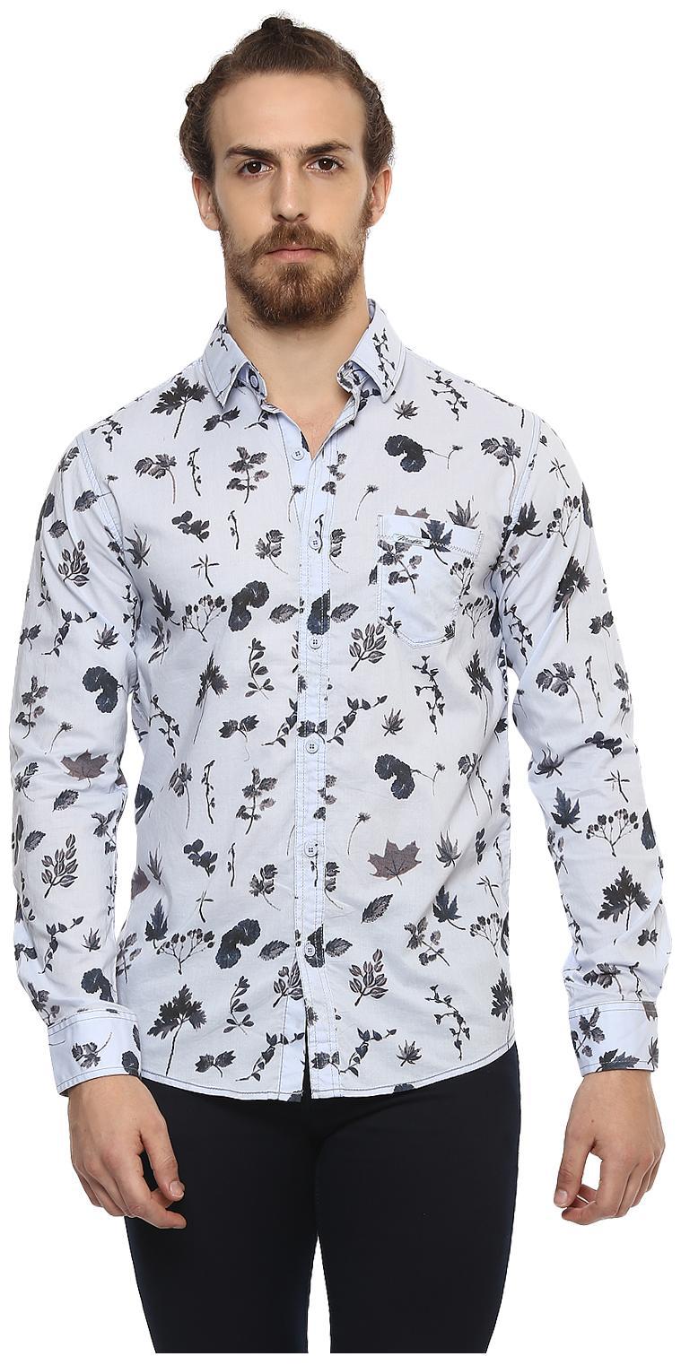 

Mufti Men Blue Printed Slim Fit Casual Shirt