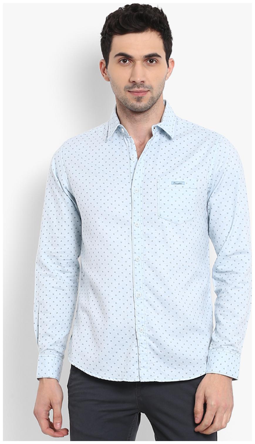 

Mufti Men Blue Printed Slim Fit Casual Shirt