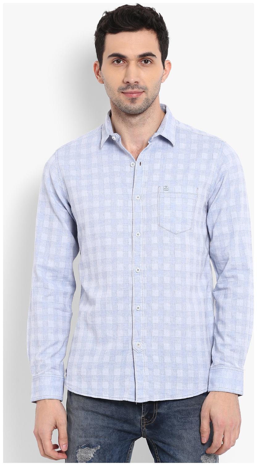 

Mufti Men Blue Solid Slim Fit Casual Shirt