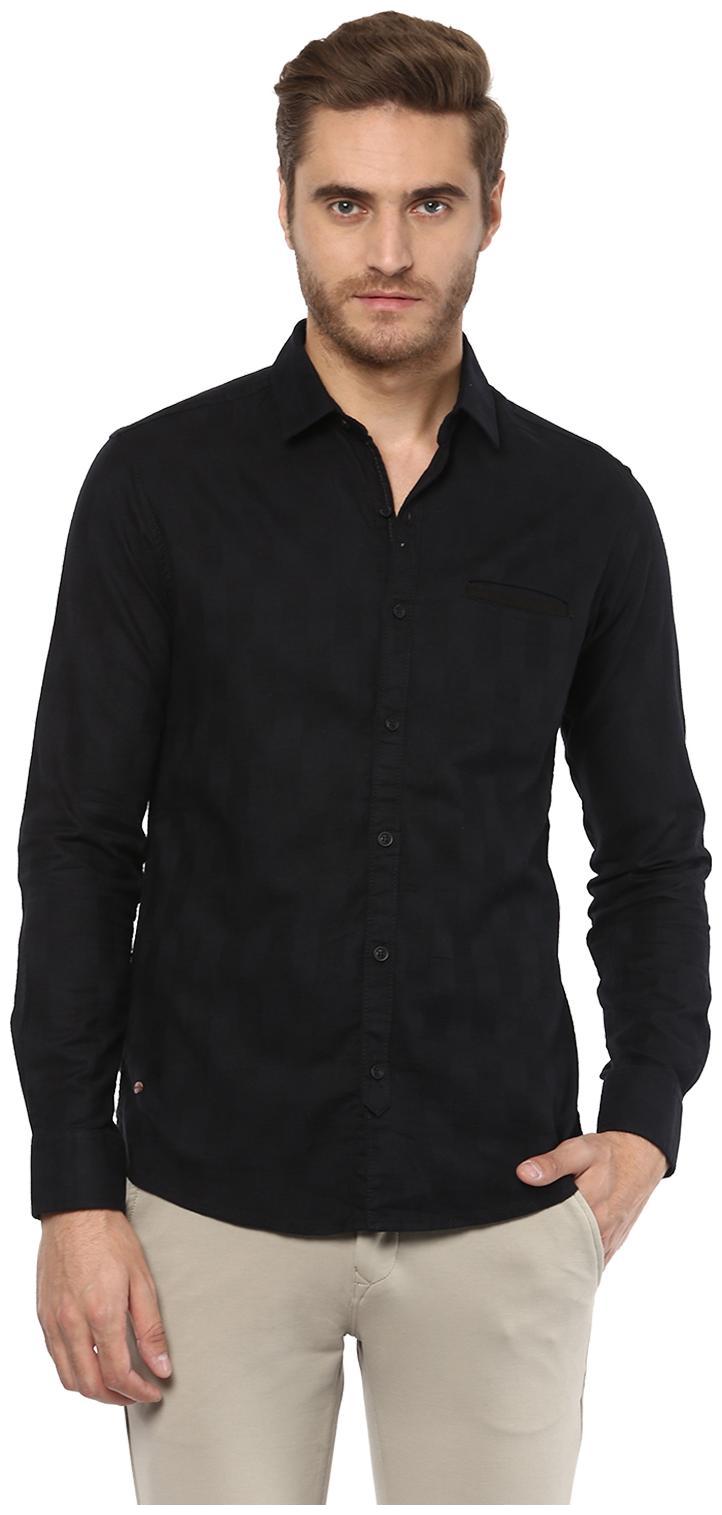 

Mufti Men Black Solid Slim Fit Casual Shirt