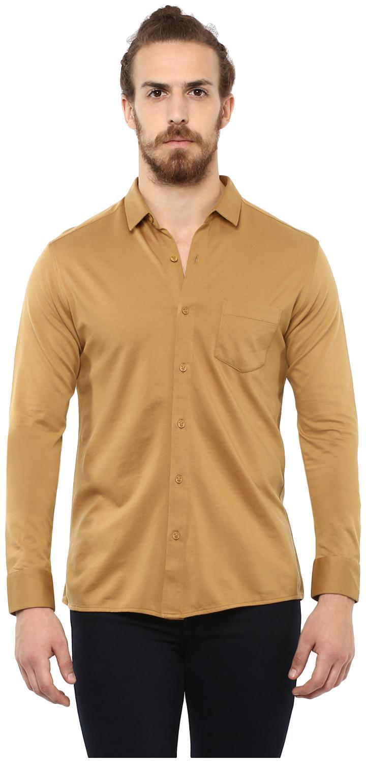 

Mufti Men Brown Solid Slim Fit Casual Shirt