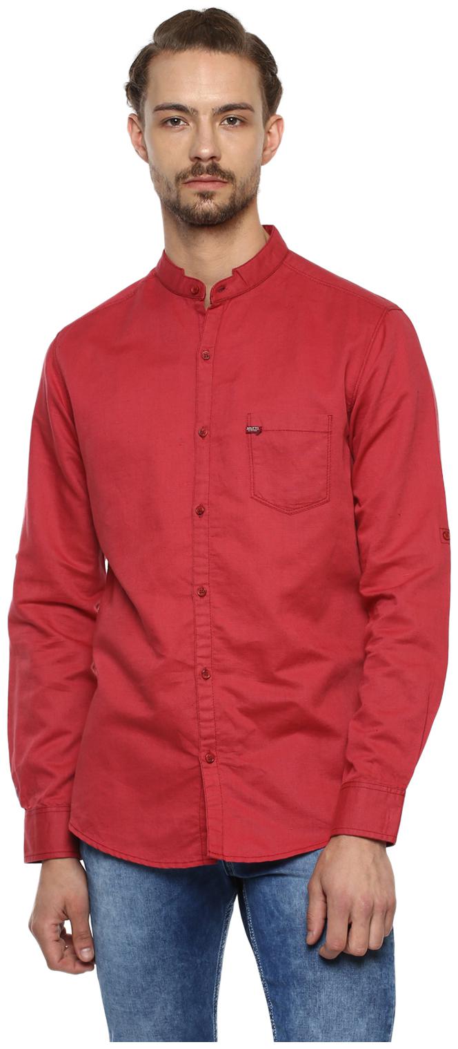 

Mufti Men Pink Solid Slim Fit Casual Shirt
