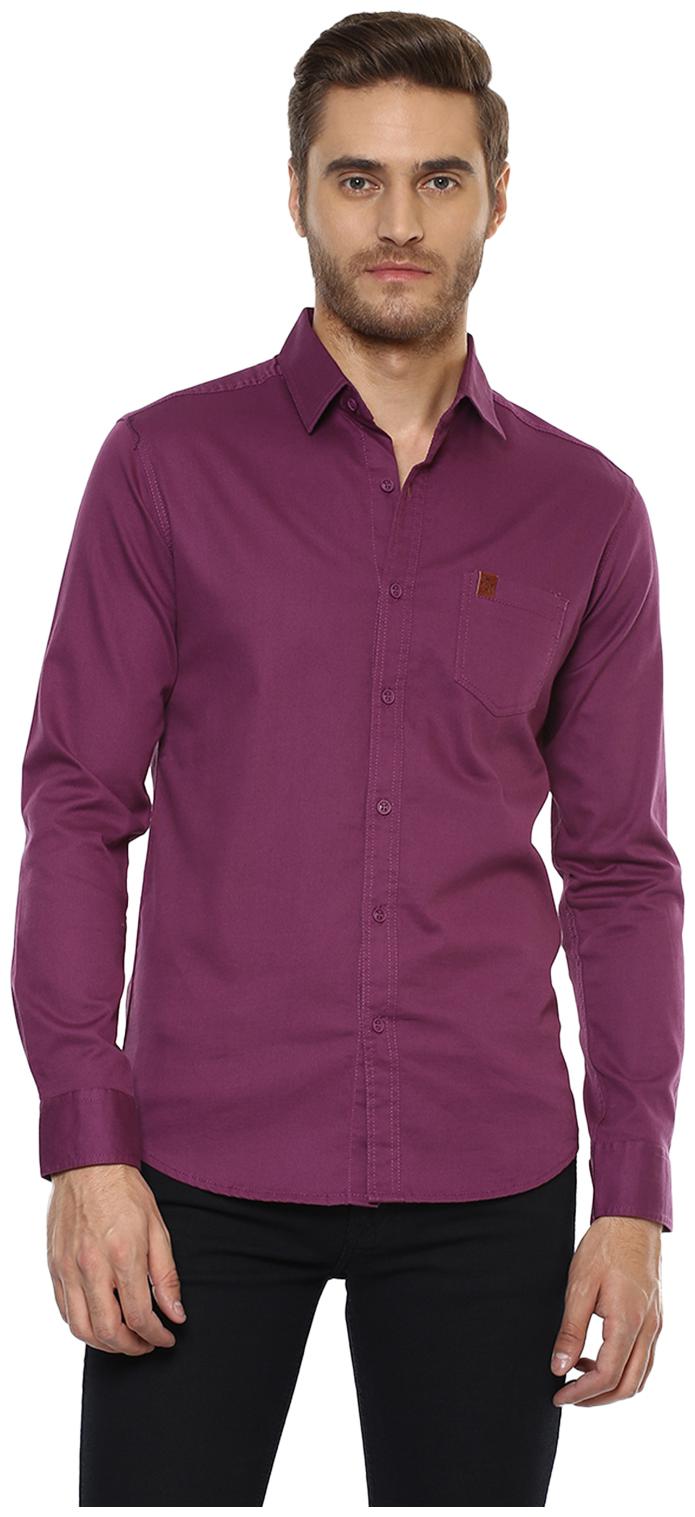 

Mufti Men Purple Solid Slim Fit Casual Shirt