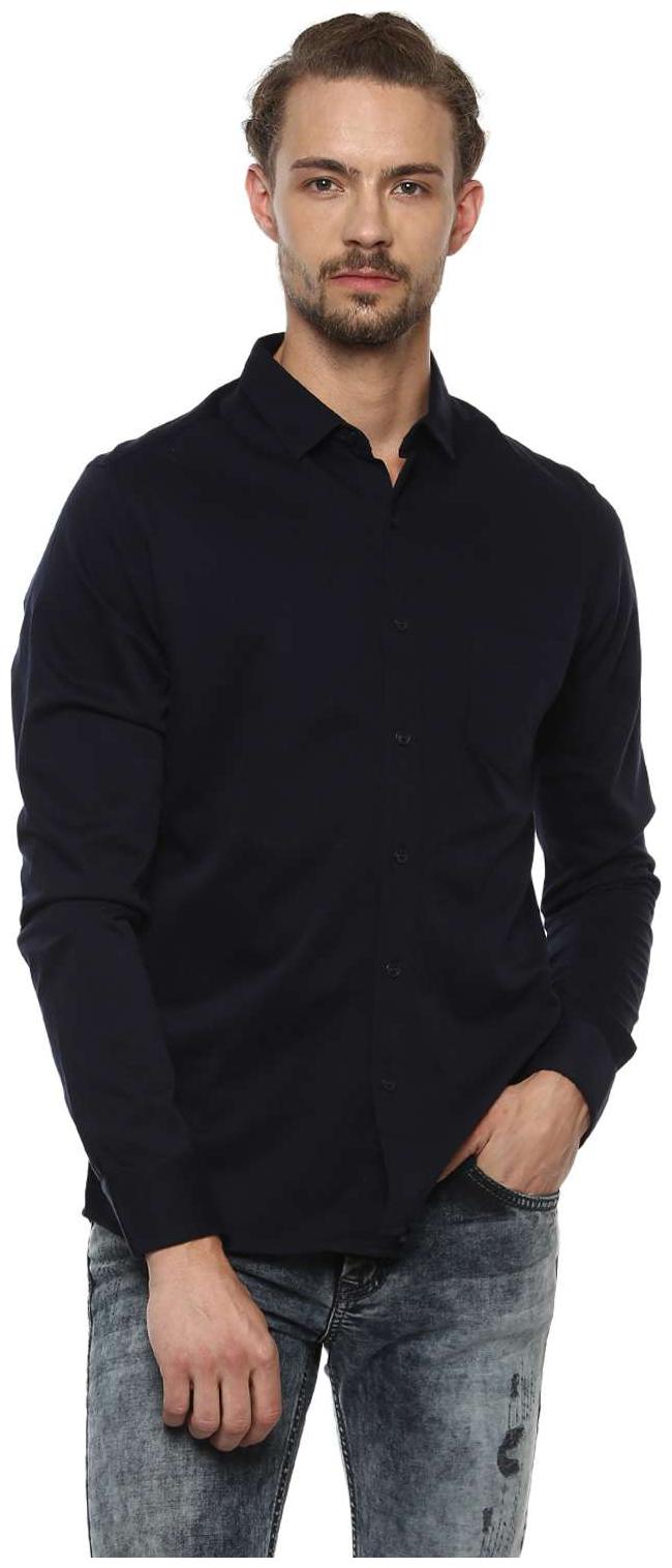 

Mufti Men Blue Solid Regular Fit Casual Shirt