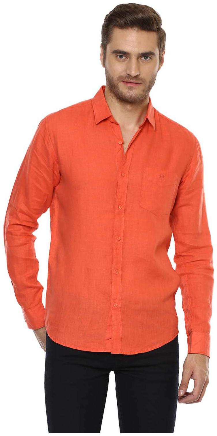 

Mufti Men Red Solid Regular Fit Casual Shirt