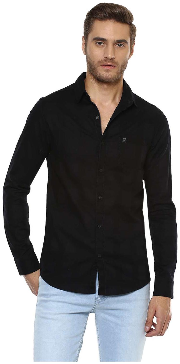 

Mufti Men Black Solid Regular Fit Casual Shirt