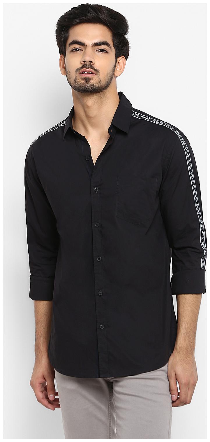 

Mufti Men Black Solid Slim Fit Casual Shirt