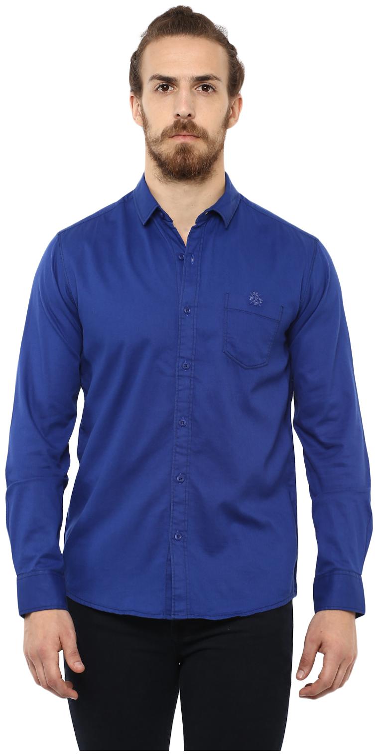 

Mufti Men Blue Solid Slim Fit Casual Shirt